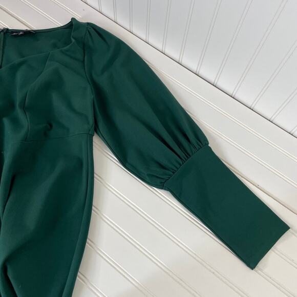 ELOQUII Women’s Green Sweetheart Neck Ruffle Hem Midi Dress Plus Size 18 - Picture 5 of 7